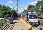 A NJT Trenton bound Multilevel Set arrives into Metuchen 